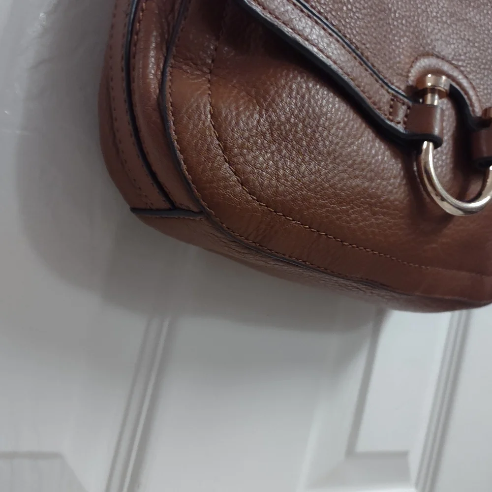 Vince Camuto Brown pebbled leather crossbody / Purse - Picture 6 of 16